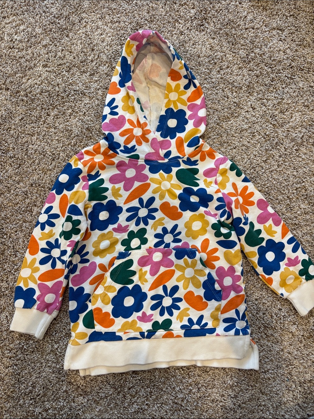 Kids Floral Hoodie Sweatshirt - Multicolor